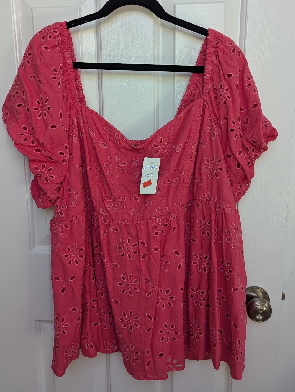 Torrid Pink Eyelet Peasant Tunic NWT - Size 3